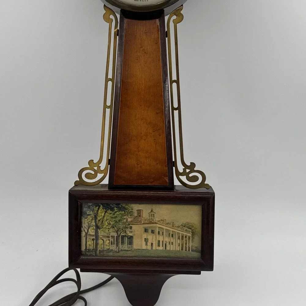 Sessions Banjo Clock Quartz Mt. Vernon Model 2W Vintage 40s Restored Works